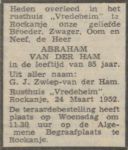 Ham van der Abraham 1867-1951 Trouw-26-03-1952.jpg